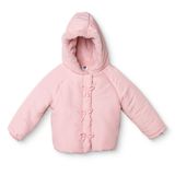 HelloBaby Kız Bebek Mont Fiyonk Baskılı Fermuarlı Kapüşonlu Uzun Kol - Pembe
