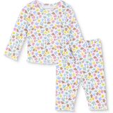 Hellobaby Kız Bebek Pijama Takımı Çiçek Baskılı Çıtçıtlı Bisiklet Yaka Uzun Kol Reçme - Ekru - 3 - 4 Yaş