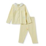 HelloBaby Kız Bebek Pijama Takımı Düğmeli Bebe Yaka Uzun Kol Reçme - Sarı