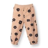 HelloBaby Kız Bebek Polar Pantolon Lastikli - Bej Baskılı