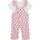 Hellobaby Kız Bebek Salopet-Tişört Düğmeli Bisiklet Yaka Kısa Kol Patiksiz - 1 - 3 Ay - Pembe