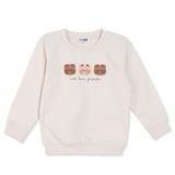 HelloBaby Kız Bebek Sweatshirt Ayı Baskılı Bisiklet Yaka Long Sleeve - Bej