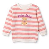 HelloBaby Kız Bebek Sweatshirt Ayı Baskılı Bisiklet Yaka Uzun Kol - Ekru