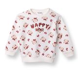 HelloBaby Kız Bebek Sweatshirt Bisiklet Yaka Uzun Kol - Ekru