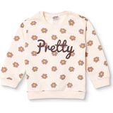 Hellobaby Kız Bebek Sweatshirt Çiçek Baskılı Bisiklet Yaka Long Sleeve - Bej - 2 - 3 Yaş