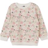 Hellobaby Kız Bebek Sweatshirt Çiçek Baskılı Bisiklet Yaka Long Sleeve - Ekru - 2 - 3 Yaş