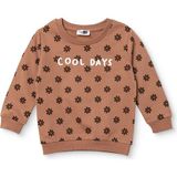 Hellobaby Kız Bebek Sweatshirt Çiçek Baskılı Bisiklet Yaka Long Sleeve - Kahverengi - 9 - 12 Ay