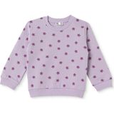 Hellobaby Kız Bebek Sweatshirt Çiçek Baskılı Bisiklet Yaka Long Sleeve - Lila - 6 - 9 Ay