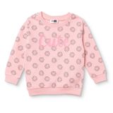 HelloBaby Kız Bebek Sweatshirt Çiçek Baskılı Bisiklet Yaka Long Sleeve - Pembe
