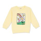 HelloBaby Kız Bebek Sweatshirt Çiçek Baskılı Bisiklet Yaka Long Sleeve - Sarı