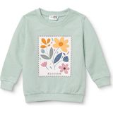 Hellobaby Kız Bebek Sweatshirt Çiçek Baskılı Bisiklet Yaka Long Sleeve - Yeşil - 3 - 4 Yaş
