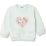 Hellobaby Kız Bebek Sweatshirt Çiçek Baskılı Bisiklet Yaka Long Sleeve - Yeşil - 4 - 5 Yaş
