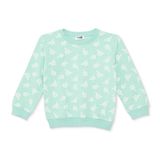HelloBaby Kız Bebek Sweatshirt Çiçek Baskılı Bisiklet Yaka Long Sleeve - Yeşil