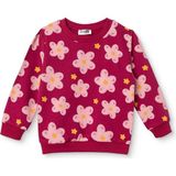 Hellobaby Kız Bebek Sweatshirt Çiçek Baskılı Bisiklet Yaka Uzun Kol - Bordo - 9 - 12 Ay