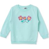 Hellobaby Kız Bebek Sweatshirt Çiçek Baskılı Bisiklet Yaka Uzun Kol - Yeşil - 6 - 9 Ay