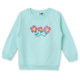HelloBaby Kız Bebek Sweatshirt Çiçek Baskılı Bisiklet Yaka Uzun Kol - Yeşil