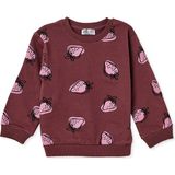 Hellobaby Kız Bebek Sweatshirt Çilek Baskılı Bisiklet Yaka Long Sleeve - Bordo - 3 - 6 Ay