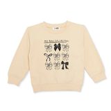 HelloBaby Kız Bebek Sweatshirt Fiyonk Baskılı Bisiklet Yaka Long Sleeve - Bej