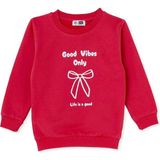 Hellobaby Kız Bebek Sweatshirt Fiyonk Baskılı Bisiklet Yaka Long Sleeve - Pembe - 3 - 6 Ay