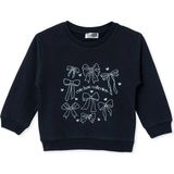 Hellobaby Kız Bebek Sweatshirt Fiyonk Baskılı Bisiklet Yaka Long Sleeve - Siyah - 6 - 9 Ay