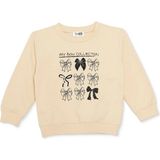 Hellobaby Kız Bebek Sweatshirt Fiyonk Baskılı Bisiklet Yaka Uzun Kol - Bej - 9 - 12 Ay
