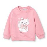 HelloBaby Kız Bebek Sweatshirt Hayvan Baskılı Bisiklet Yaka Long Sleeve - Pembe