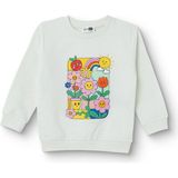 Hellobaby Kız Bebek Sweatshirt Hayvan Baskılı Bisiklet Yaka Uzun Kol - Ekru - 4 - 5 Yaş