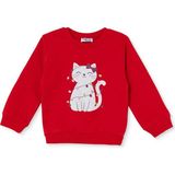 Hellobaby Kız Bebek Sweatshirt Hayvan Baskılı Bisiklet Yaka Uzun Kol - Kırmızı - 6 - 9 Ay
