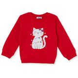 HelloBaby Kız Bebek Sweatshirt Hayvan Baskılı Bisiklet Yaka Uzun Kol - Kırmızı