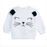 Hellobaby Kız Bebek Sweatshirt Hayvan Baskılı Çıtçıtlı Bisiklet Yaka Uzun Kol - Ekru - 1 - 3 Ay