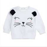 HelloBaby Kız Bebek Sweatshirt Hayvan Baskılı Çıtçıtlı Bisiklet Yaka Uzun Kol - Ekru
