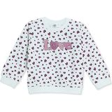 Hellobaby Kız Bebek Sweatshirt Kalp Baskılı Bisiklet Yaka Long Sleeve - Ekru - 3 - 6 Ay