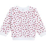 Hellobaby Kız Bebek Sweatshirt Kalp Baskılı Bisiklet Yaka Long Sleeve - Ekru - 4 - 5 Yaş
