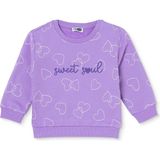 HelloBaby Kız Bebek Sweatshirt Kalp Baskılı Bisiklet Yaka Long Sleeve - Mor