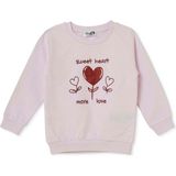 Hellobaby Kız Bebek Sweatshirt Kalp Baskılı Bisiklet Yaka Long Sleeve - Pembe - 3 - 4 Yaş