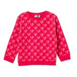 HelloBaby Kız Bebek Sweatshirt Kalp Baskılı Bisiklet Yaka Long Sleeve - Pembe
