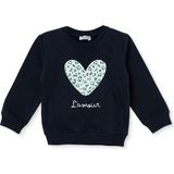 Hellobaby Kız Bebek Sweatshirt Kalp Baskılı Bisiklet Yaka Long Sleeve - Siyah - 4 - 5 Yaş