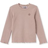 Hellobaby Kız Bebek Tişört Çiçek Baskılı Bisiklet Yaka Long Sleeve - 4 - 5 Yaş - Kahverengi
