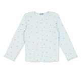 HelloBaby Kız Bebek Tişört Çiçek Baskılı Bisiklet Yaka Long Sleeve - Mavi
