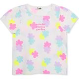 Hellobaby Kız Bebek Tişört Çiçek Baskılı Bisiklet Yaka Short Sleeve - Ekru - 3 - 6 Ay