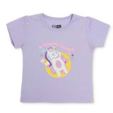 HelloBaby Kız Bebek Tişört Kiraz Baskılı Bisiklet Yaka Kısa Kol - Lila