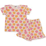 Hellobaby Kız Bebek Tişört-Şort Meyve Baskılı Bisiklet Yaka Short Sleeve Reçme - 2 - 3 Yaş - Bej - Karışık