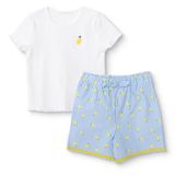 HelloBaby Kız Bebek Tişört-Şort Meyve Baskılı Bisiklet Yaka Short Sleeve Reçme - Ekru
