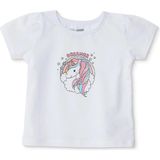 Hellobaby Kız Bebek Tişört Unicorn Baskılı Bisiklet Yaka Kısa Kol - Ekru - 2 - 3 Yaş