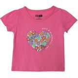 Hellobaby Kız Bebek Tshirt Süprem Bisiklet Yaka Kısa Kol - Pembe - 6 - 9 Ay