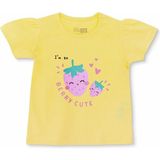 Hellobaby Kız Bebek Tshirt Süprem Bisiklet Yaka Kısa Kol - Sarı - 9 - 12 Ay