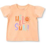 Hellobaby Kız Bebek Tshirt Süprem Bisiklet Yaka Kısa Kol - Somon - 3 - 6 Ay