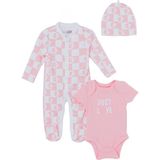 Hellobaby Kız Bebek Tulum-Body-Şapka Hayvan Baskılı Çıtçıtlı Bisiklet Yaka Uzun Kol Patikli - 1 - 3 Ay - Pembe