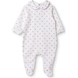 Hellobaby Kız Bebek Tulum Çiçek Baskılı Çıtçıtlı Bebe Yaka Uzun Kol Patikli - Ekru - 3 - 6 Ay