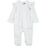 Hellobaby Kız Bebek Tulum Fermuarlı Bisiklet Yaka Long Sleeve Patikli - Ekru - 1 - 3 Ay